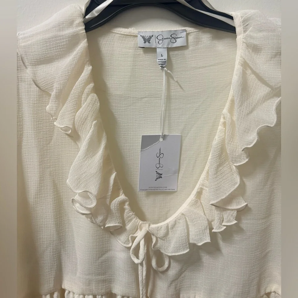 Jessica Simpson Cream Ruffle Blouse - Picture 7 of 9